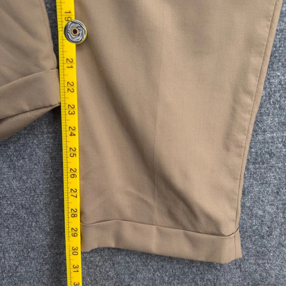 Lauren Ralph Lauren Pleated Dress Pants Mens 34/30 100% Wool Tan‎ Cuffed 10541